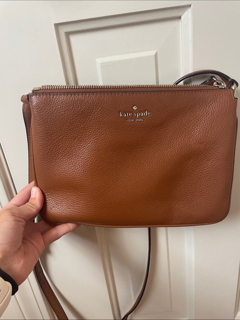 kate spade Brown Pebble Leather Crossbody Bag